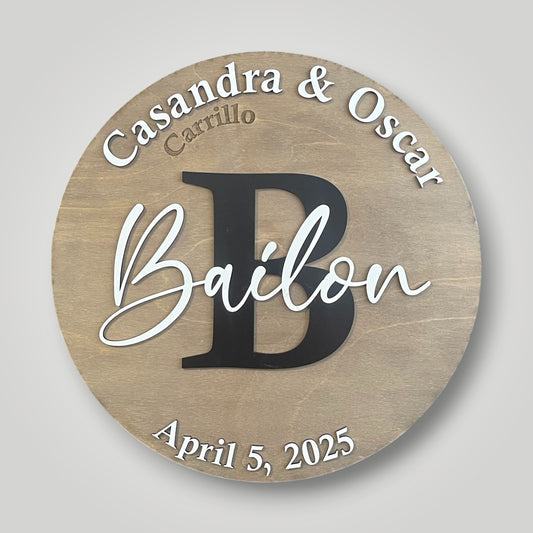 Family Name & Couples Name Sign in 3D