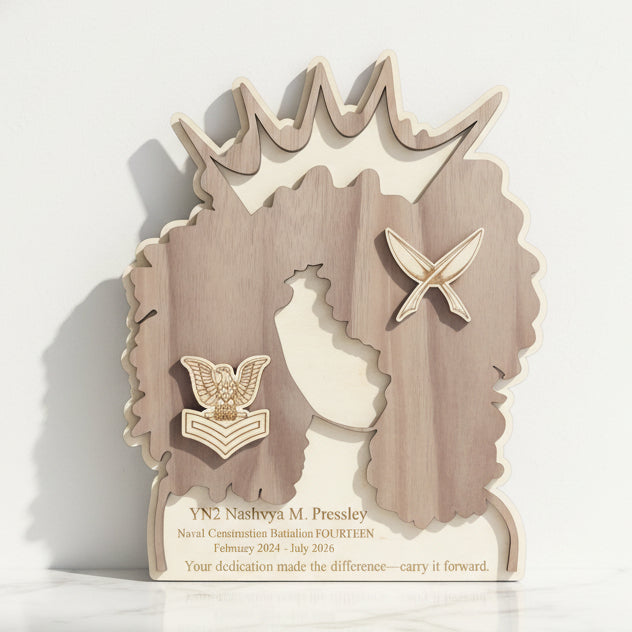Afro Queen Curly Plaque