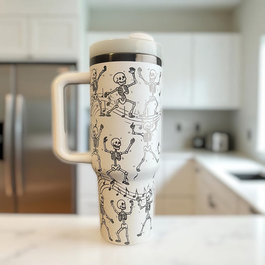 Dancing Skeletons Engraved Tumbler image 0