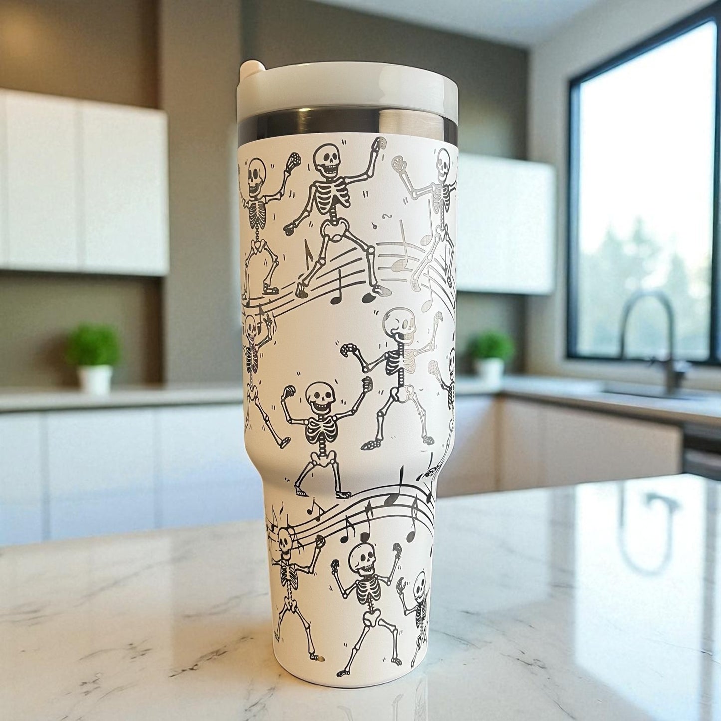 Dancing Skeletons Engraved Tumbler image 1