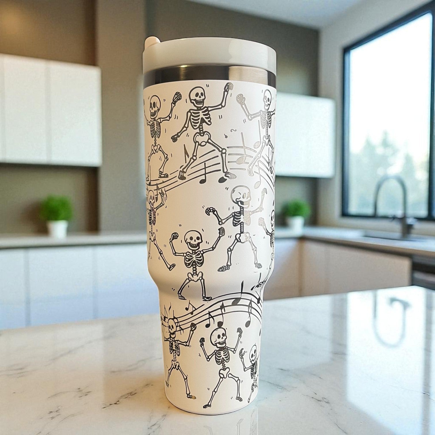 Dancing Skeletons Engraved Tumbler image 1