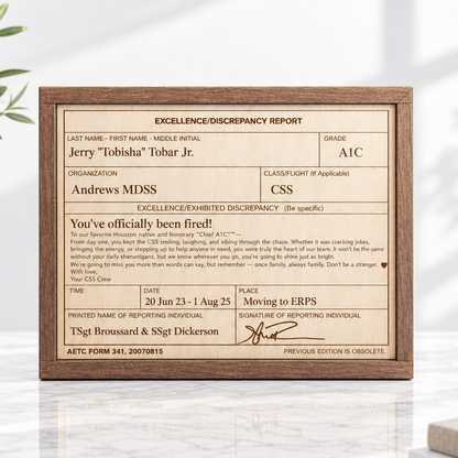 Air Force "Excellence/Discrepancy Report (AETC Form 341)