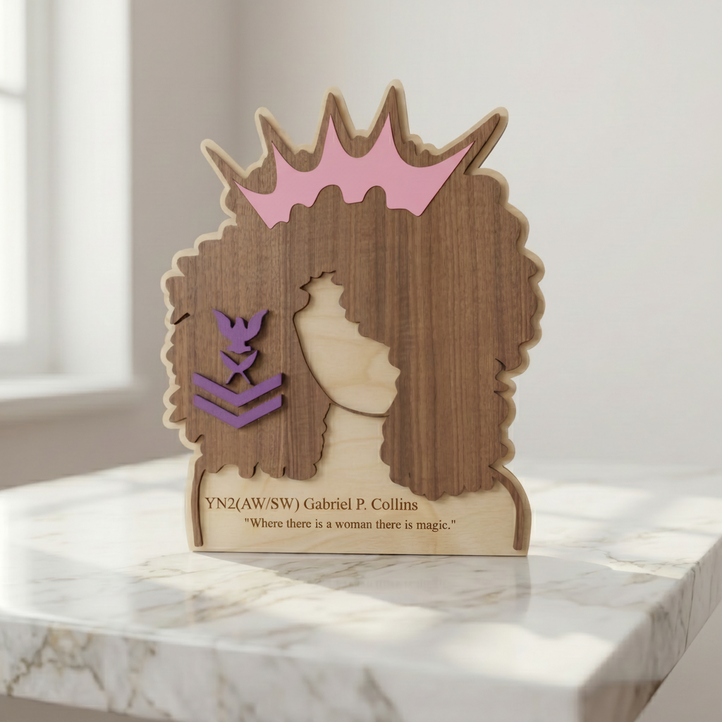 Afro Queen Curly Plaque