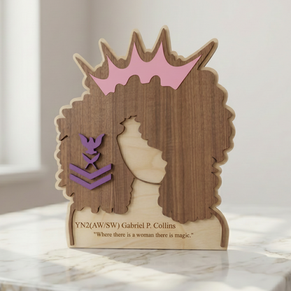 Afro Queen Curly Plaque