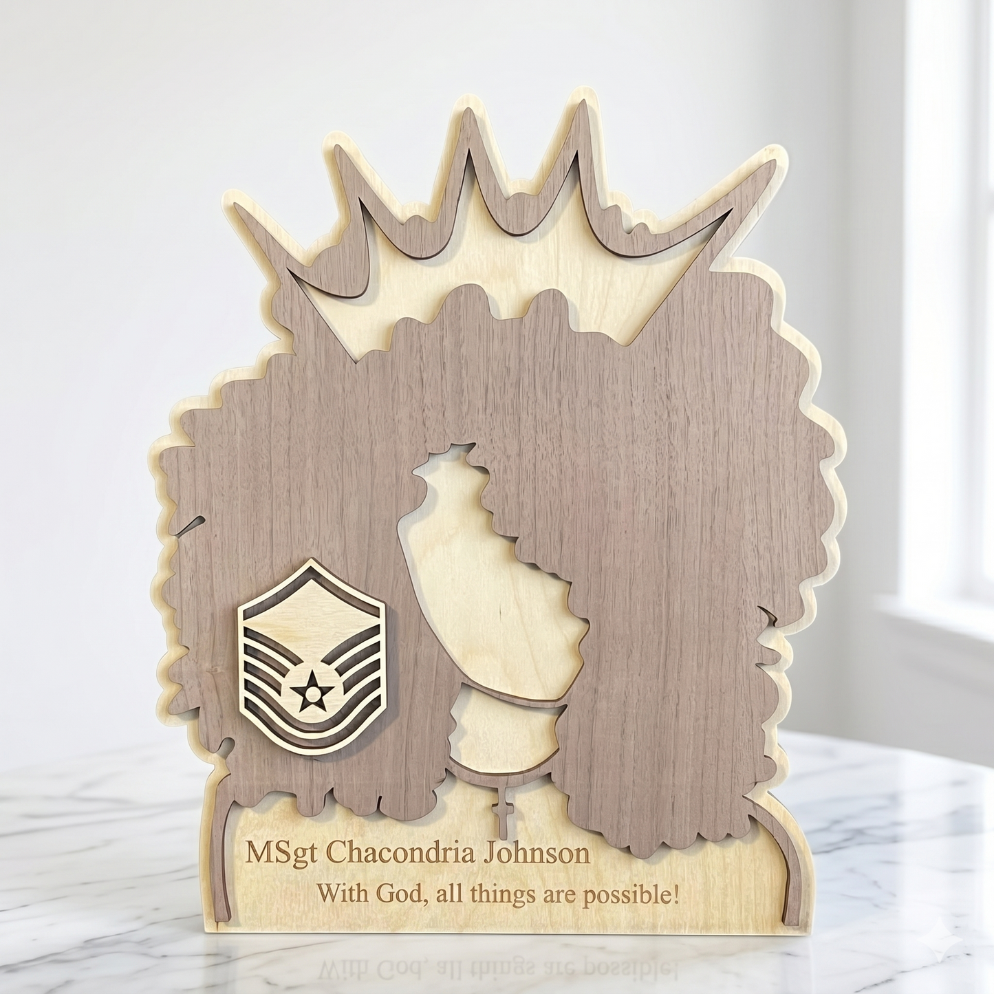 Afro Queen Curly Plaque