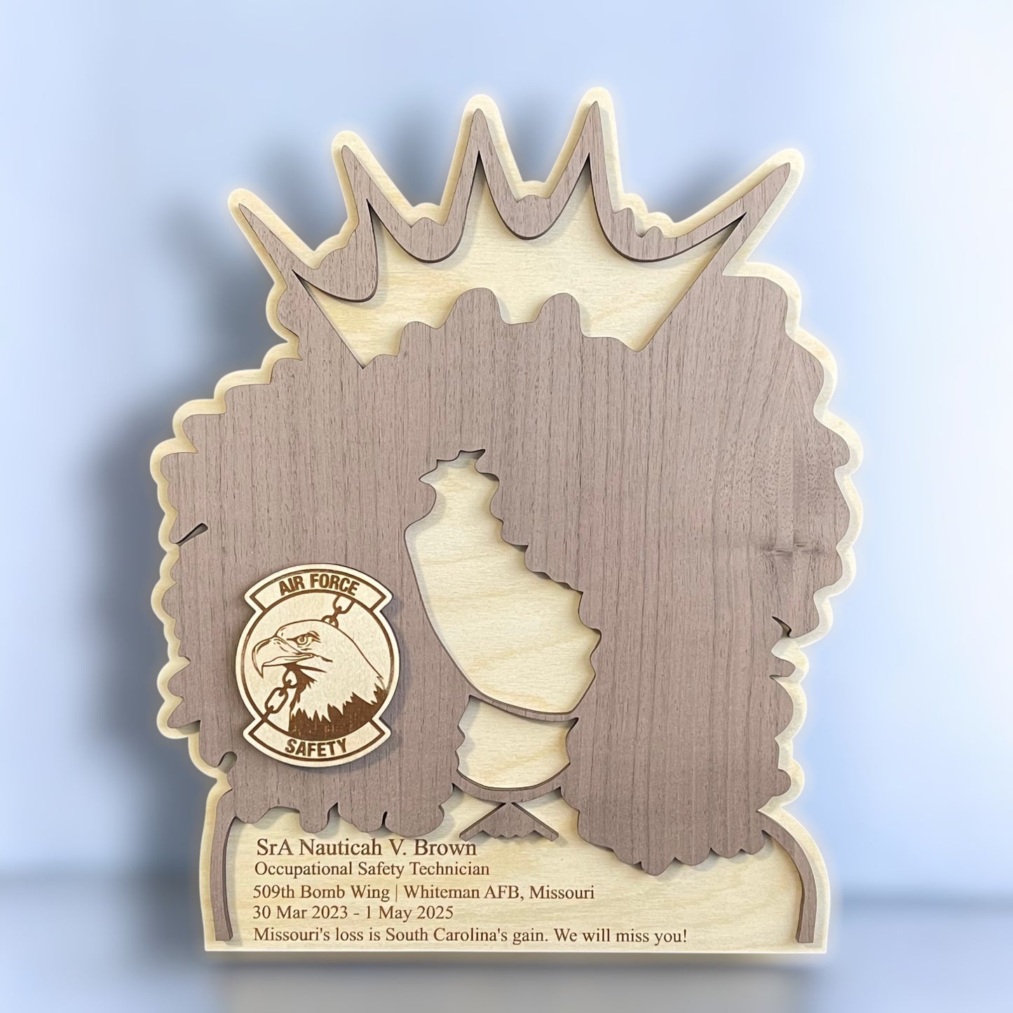 Afro Queen Curly Plaque