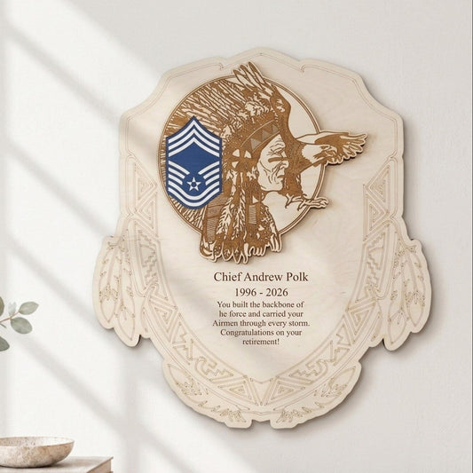 Chief Headdress Shaped Plaque