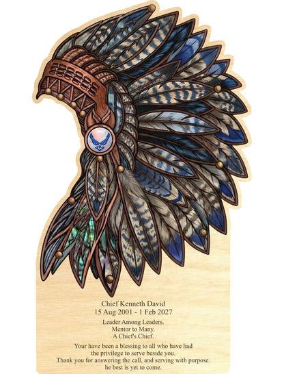Chief Headdress Plaque-Personalized
