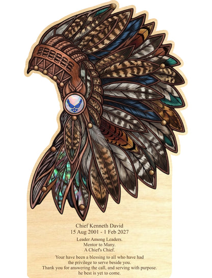 Chief Headdress Plaque-Personalized