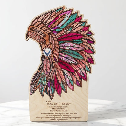 Chief Headdress Plaque-Personalized