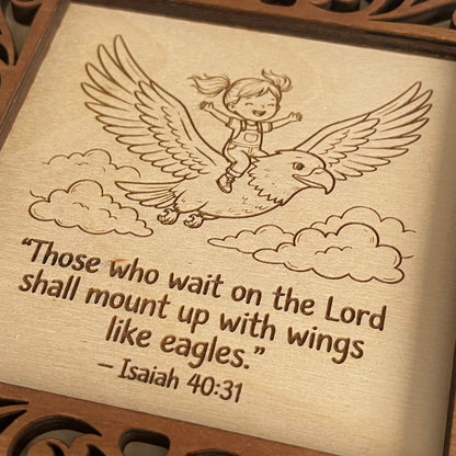 Scripture Wall & Desk Art - "Wings Like Eagles"