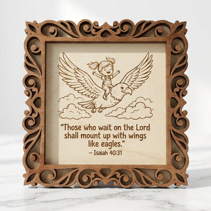 Scripture Wall & Desk Art - "Wings Like Eagles"