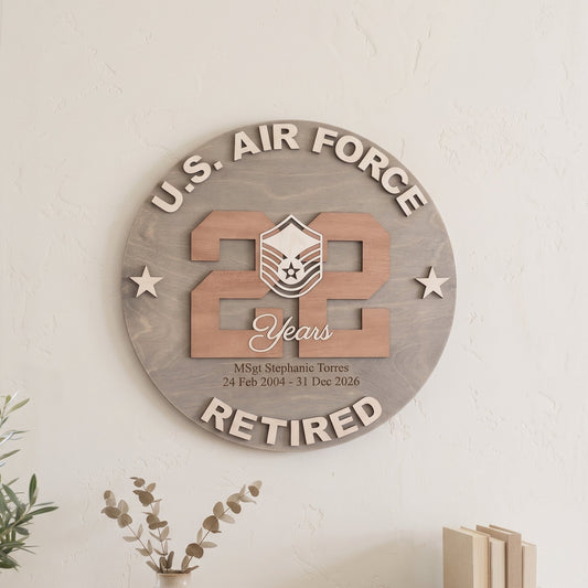Military Retirement Plaque