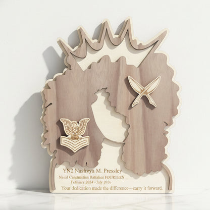 Afro Queen Curly Plaque