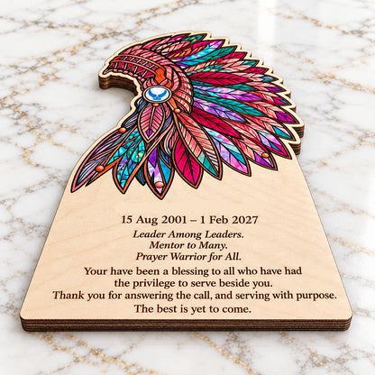 Chief Headdress Plaque-Personalized