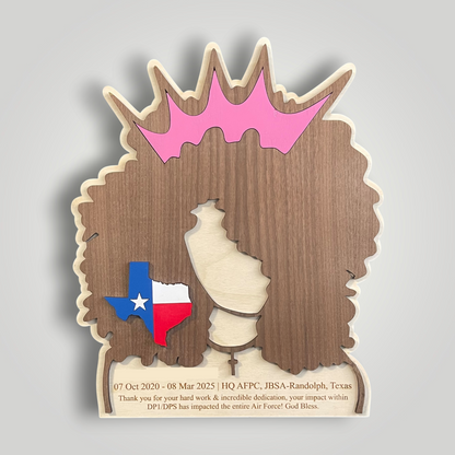 Afro Queen Curly Plaque