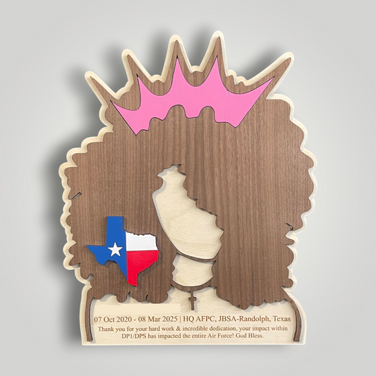 Afro Queen Curly Plaque