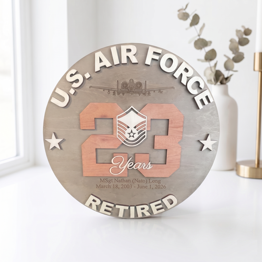 Military Retirement Plaque