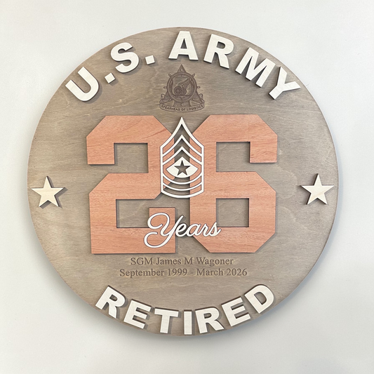 Military Retirement Plaque