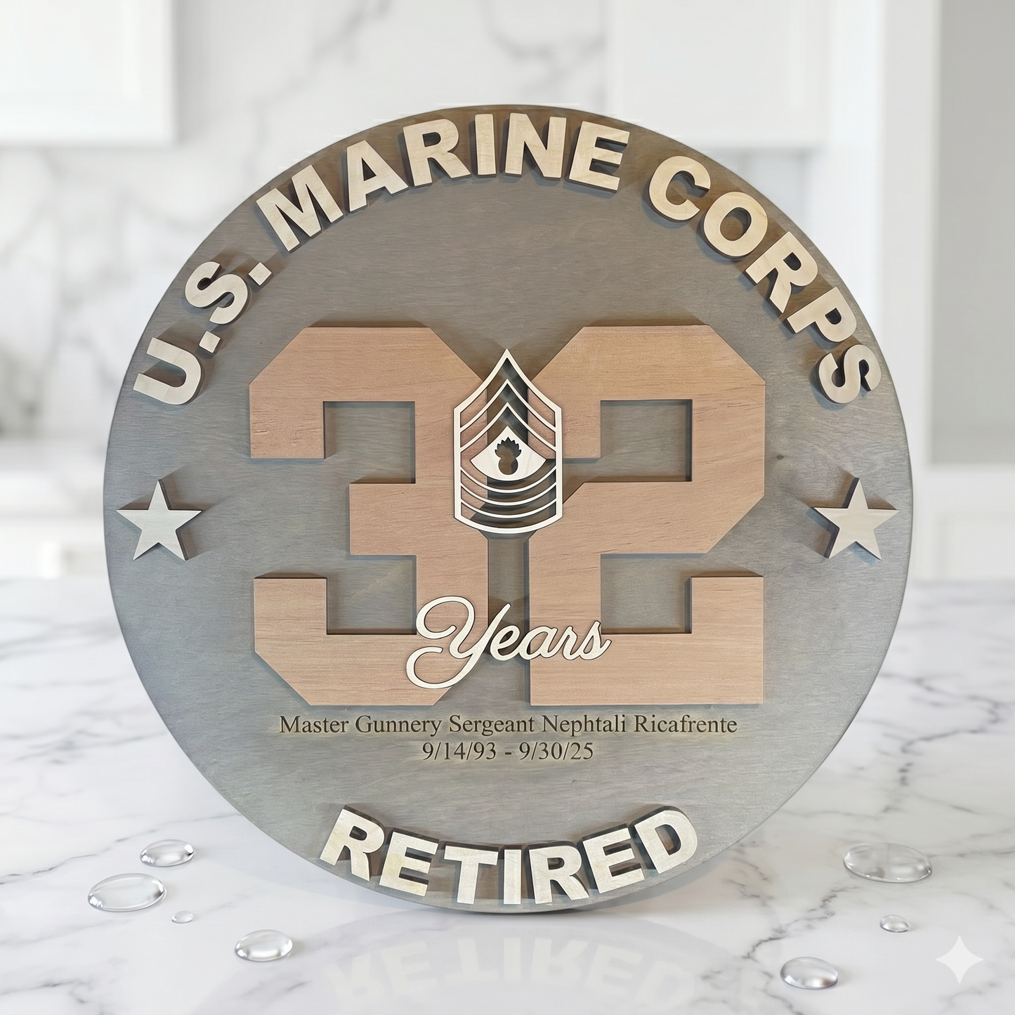 Military Retirement Plaque