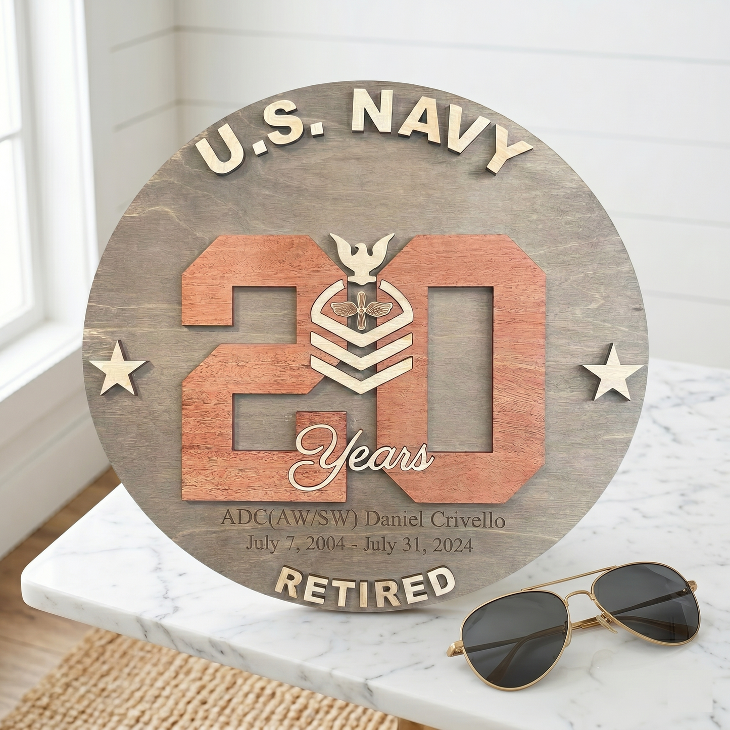 Military Retirement Plaque