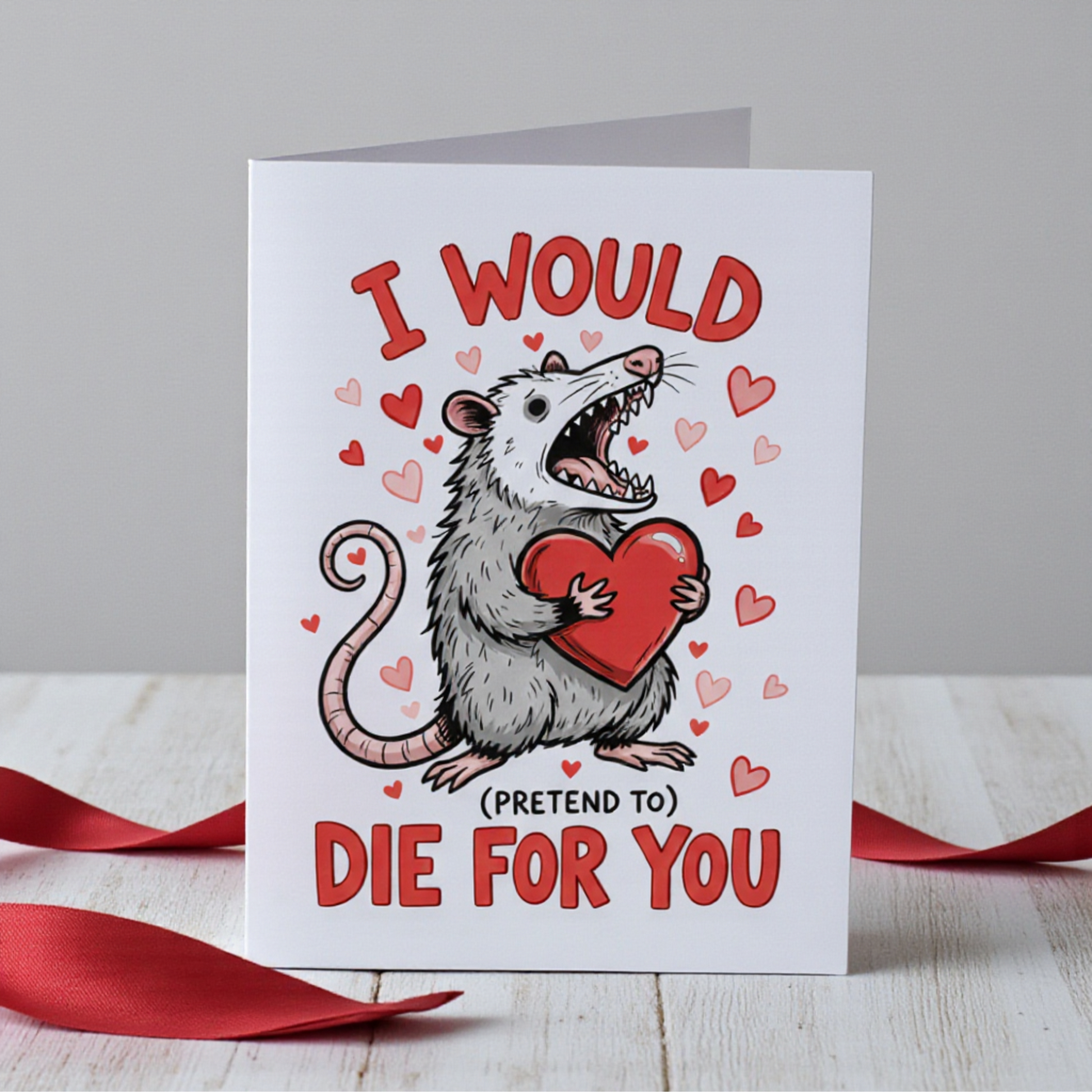 Funny Opossum Love Card image 1