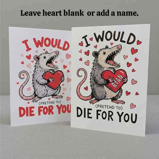 Funny Opossum Love Card image 0